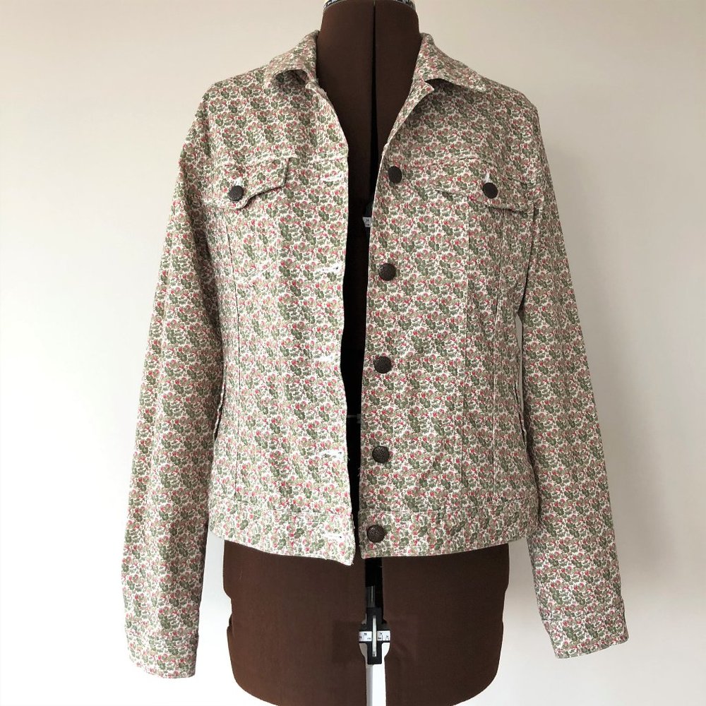 Laura Ashley Cottage Core Floral Denim Jacket